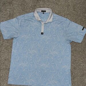 Bad Birdie Sky Blue Floral Polo Shirt